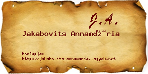 Jakabovits Annamária névjegykártya