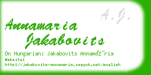 annamaria jakabovits business card